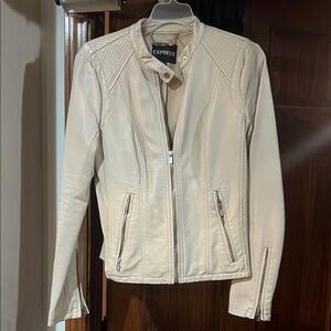 Express Women's Off-White Leather Jacket